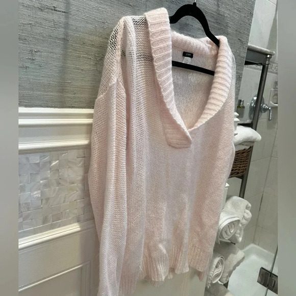 J. Crew dolce shawl collar popover light pink medium mohair wool blend - Picture 7 of 10
